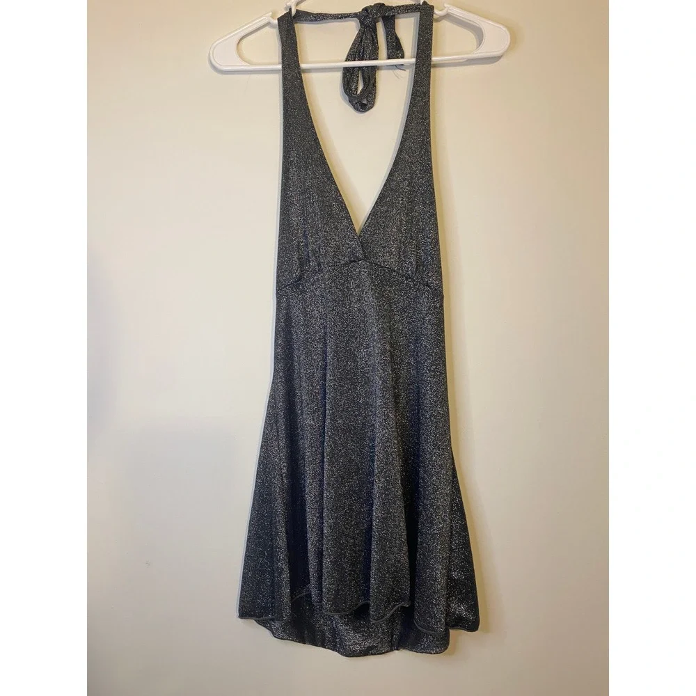 Wet Seal | Dresses | Wet Seal Vintage Metallic Silver Halter Mini Dress  Open Back Y2k Party Club Sm | Poshmark
